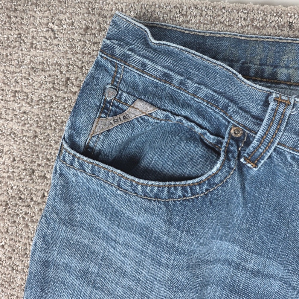 Ariat Mens M2 Straight Leg Jeans Blue Denim Size 34x34 Medium Wash Cotton - Picture 3 of 8